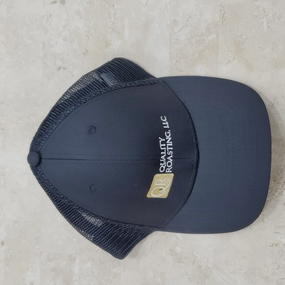 Cintas Quality Roasting LLC hat blue cap mesh back adjustable Soybean company